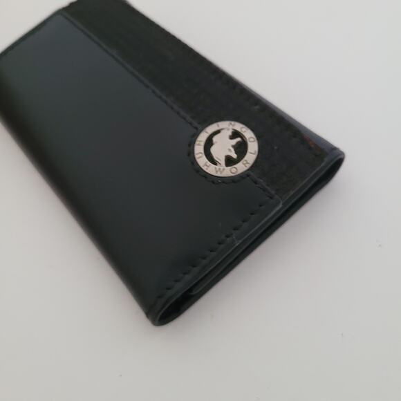Hunting World Key Card Case Hooks Holder Wallet Logo Black Trifold Desig Italian - Picture 7 of 8